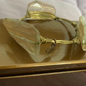 Bourbon & Bowties clear and gold sparkle stone bangle